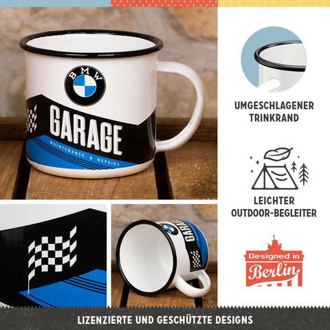Emaljēta krūzīte BMW GARAGE 360ml NOSTALGIC ART MOTOVEIKALS 21