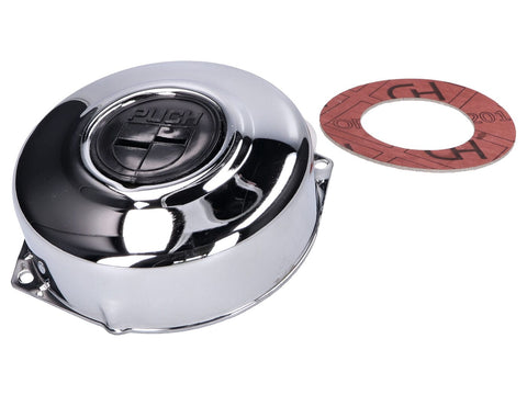 engine ignition cover / alternator cover chromed, black Puch logo for Puch Maxi, X30 101 OCTANE MOTOVEIKALS 21