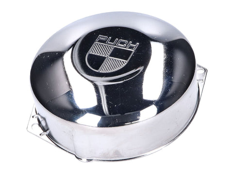 engine ignition cover / alternator cover chromed w/ Puch logo for Puch Maxi 101 OCTANE MOTOVEIKALS 21