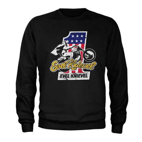 Evel Knievel No. 1 sweatshirt black EVEL KNIEVEL MOTOVEIKALS 21