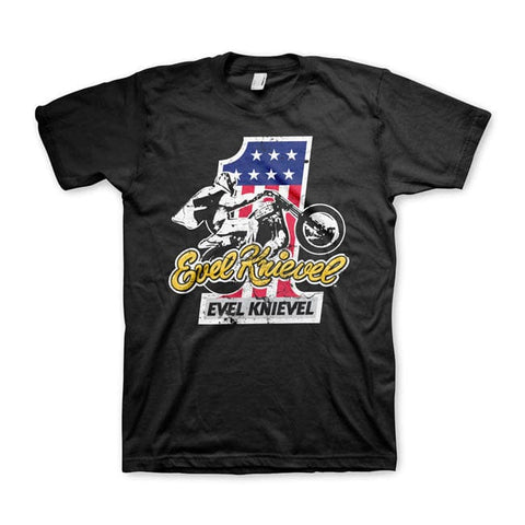 Evel Knievel No. 1 T-shirt black EVEL KNIEVEL MOTOVEIKALS 21