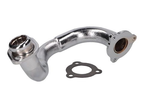 exhaust manifold chromed, unrestricted for Aprilia SX, RX, Derbi Senda, DRD, X-Treme, SM, Gilera RCR, SMT = 37320 101 OCTANE MOTOVEIKALS 21