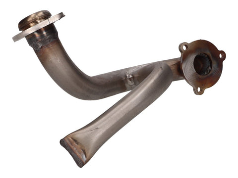 exhaust manifold stainless steel w/ choke tube, unrestricted for Aprilia SX, RX, Derbi Senda, DRD, X-Treme, SM, Gilera RCR, SMT OEM STANDARD MOTOVEIKALS 21
