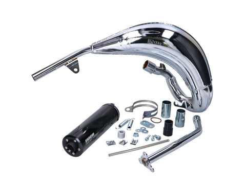 exhaust system VOCA Cross Chromed 50/70cc muffler black for Beta RR Enduro, SM 2021- VOCA RACING MOTOVEIKALS 21
