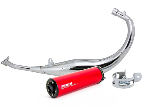 exhaust VOCA Chromed 50/70cc red silencer for Derbi EBE, EBS, D50B Enduro, Supermoto VOCA RACING MOTOVEIKALS 21