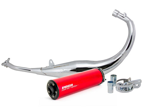 exhaust VOCA Chromed 50/70cc red silencer for Minarelli AM6 Enduro, Supermoto VOCA RACING MOTOVEIKALS 21