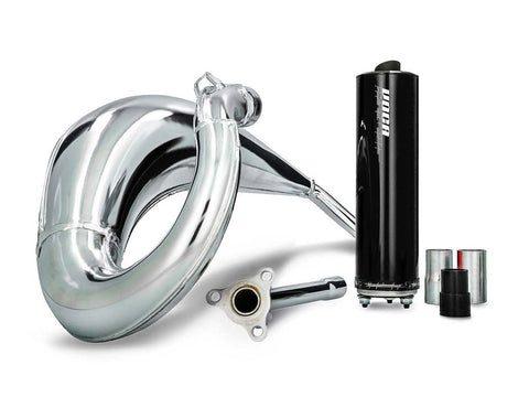 exhaust VOCA Cross chromed 50/70cc black silencer for Sherco 50 SM-R, SE-R VOCA RACING MOTOVEIKALS 21
