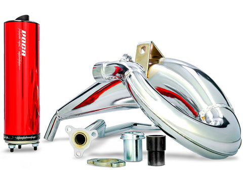 exhaust VOCA Cross chromed 50/70cc red silencer for Aprilia RX, SX, Derbi Senda VOCA RACING MOTOVEIKALS 21