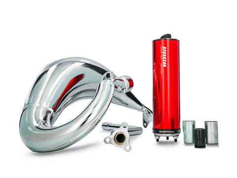 exhaust VOCA Cross chromed 50/70cc red silencer for Beta RR Enduro, Supermoto 2012- VOCA RACING MOTOVEIKALS 21