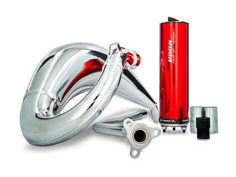exhaust VOCA Cross chromed 50/70cc red silencer for Rieju MRT 50 VOCA RACING MOTOVEIKALS 21