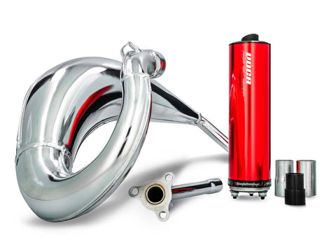 exhaust VOCA Cross chromed 50/70cc red silencer for Sherco 50 SM-R, SE-R VOCA RACING MOTOVEIKALS 21