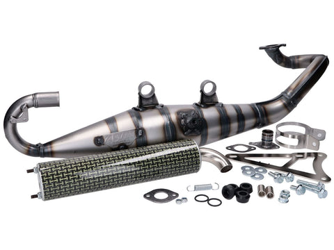 exhaust Yasuni Carrera 10 carbon look yellow for Minarelli horizontal YASUNI MOTOVEIKALS 21