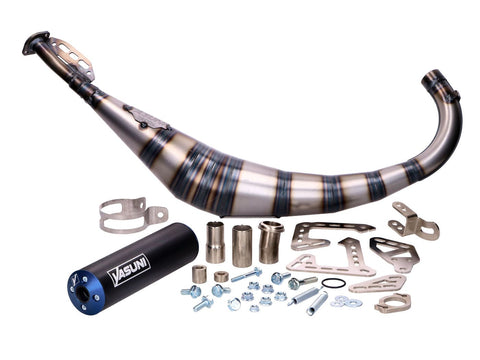 exhaust Yasuni R2 blue for Minarelli AM6, Derbi D50B0, EBE Offroad, SM YASUNI MOTOVEIKALS 21