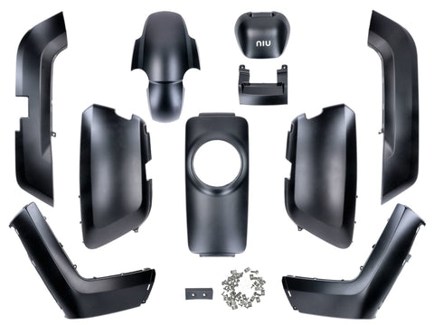 fairing kit 10-piece black primed for NIU-N1, NQi-Sport, NQi-GT, NQI-GTS OEM STANDARD MOTOVEIKALS 21