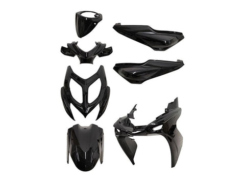 fairing kit 7-piece glossy black for Yamaha Aerox, MBK Nitro 2013-2017 101 OCTANE MOTOVEIKALS 21