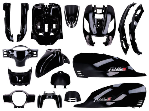 Fairing kit black primed 16-piece for SYM Fiddle 3 year 2014-2020 101 OCTANE MOTOVEIKALS 21