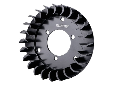 fan wheel swiing aluminum CNC black for Sachs 50/2, 50/3, HPI, Bosch, Ducati ignition SWIING MOTOVEIKALS 21