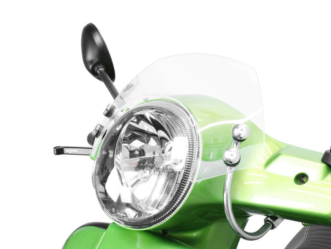 Flyscreen with chromed brackets -MOTO NOSTRA, w=340mm, h=105mm- Vespa GT, GTL, GTS, GTS Super 125-300cc - colourless MOTO NOSTRA MOTOVEIKALS 21