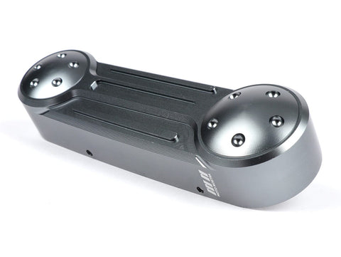 Fork link cover -MOTO NOSTRA, CNC, grey, straight fork link- Vespa GT 125 (ZAPM31100), Vespa GT 200 (ZAPM31200), Vespa GT 60 (ZAPM45102), Vespa GT L 125 (ZAPM31101), Vespa GT L 200 (ZAPM31200), Vespa GTS 125 (ZAPM31300, ZAPMA3100), Vespa GTS 125 i.e. Supe MOTO NOSTRA MOTOVEIKALS 21