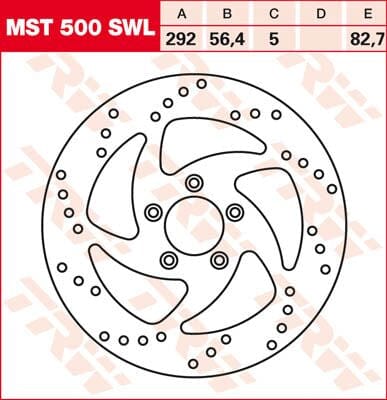 Frnt Brk Disc Xl/Bt Swpt Left TRW TRW MOTOVEIKALS 21