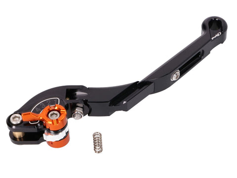 front brake lever Puig 2.0 adjustable, extendable folding - black orange PUIG MOTOVEIKALS 21