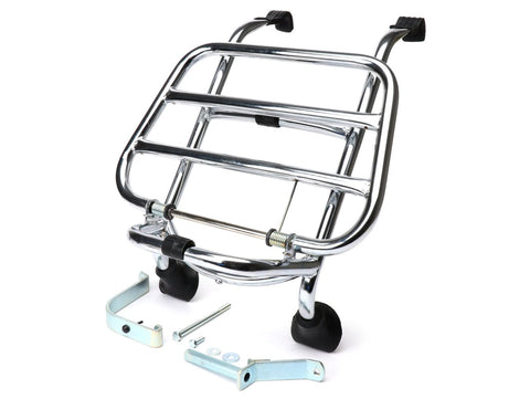 Front rack, fold down -MOTO NOSTRA- Vespa GT, GTL, GTV, GTS, GTS Super, GT60, HPE, Supertech, Super Sport, Sei Giorni (all years of construction) - chrome MOTO NOSTRA MOTOVEIKALS 21
