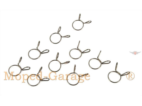 Fuel hose clamps 10 pieces 10mm can be opened up to 12mm for moped, moped, mokick, scooter DIVERSE / IMPORT MOTOVEIKALS 21