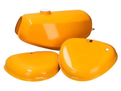 fuel tank and side cover set yellowish brown for Simson S50, S51, S70 OEM STANDARD MOTOVEIKALS 21
