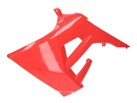 fuel tank cover left OEM red for Derbi Senda R 50, Senda SM 50 X-Treme Euro4 2018- PIAGGIO MOTOVEIKALS 21