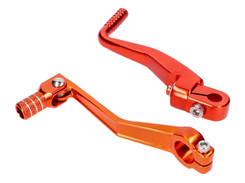 gear shift and kickstart lever foldable, anodized aluminum, orange for Simson S50, S51, S53, S70, S83 101 OCTANE MOTOVEIKALS 21