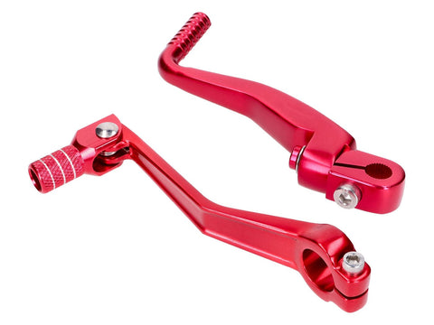 gear shift and kickstart lever foldable, anodized aluminum, red for Simson S50, S51, S53, S70, S83 101 OCTANE MOTOVEIKALS 21