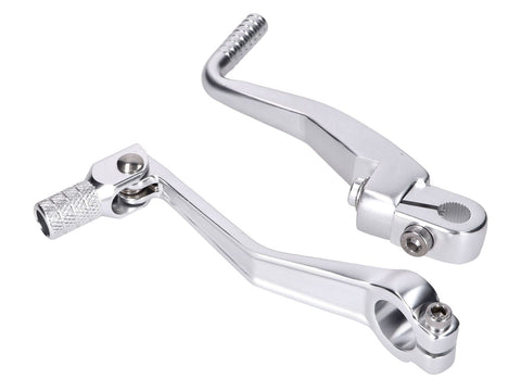gear shift and kickstart lever foldable, anodized aluminum, silver for Simson S50, S51, S53, S70, S83 101 OCTANE MOTOVEIKALS 21