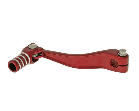 gear shift lever aluminum red for Piaggio / Derbi engine D50B0, EBE off-road, SM VPARTS MOTOVEIKALS 21