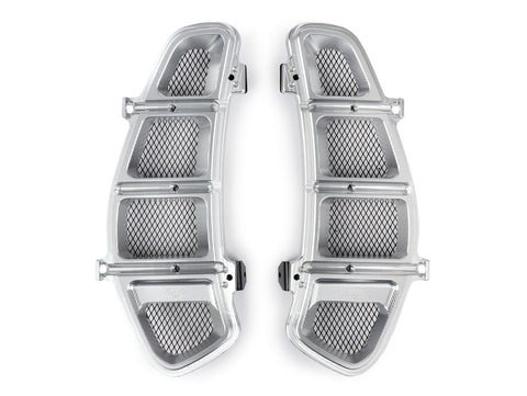 Glove box net panel set -MOTO NOSTRA, CNC, silver- Vespa GT 250 (ZAPM45102), Vespa GT L 125 (ZAPM31100, ZAPM31101), Vespa GT L 200 (ZAPM31200), Vespa GTS 125 (ZAPM31300, ZAPMA3100, ZAPMA3200), Vespa GTS 150 (ZAPMA3200, ZAPMA3100), Vespa GTS 250 (ZAPM45100 MOTO NOSTRA MOTOVEIKALS 21