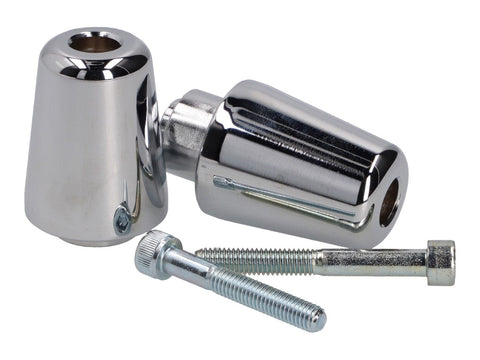 handlebar vibration dampers / bar ends chromed for Vespa Primavera, Sprint, 50, 125, 150 BUZZETTI MOTOVEIKALS 21