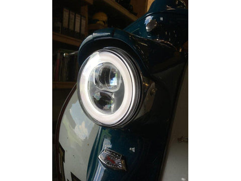 Headlight incl. mounting ring-MOTO NOSTRA- LED HighPower - Ų=120mm - 12V DC (E9) - Lambretta LI (Serie 1-2) MOTO NOSTRA MOTOVEIKALS 21