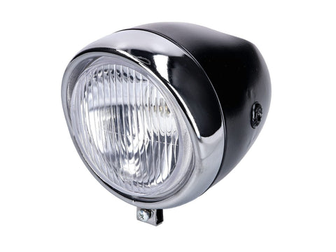 headlight round 130mm housing black with chrome ring for Puch moped OEM STANDARD MOTOVEIKALS 21