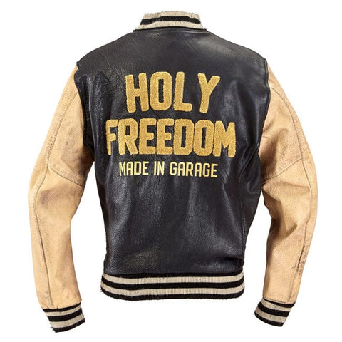 Holy Freedom Varsity black jacket HOLY FREEDOM MOTOVEIKALS 21