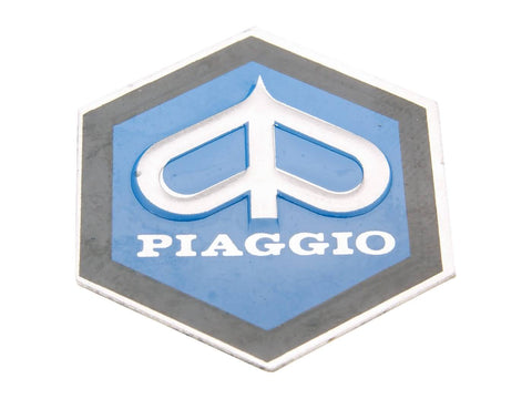 horn cover emblem / badge Piaggio 31x36mm aluminum to glue for Vespa PK50, PK80 82-88 CIF MOTOVEIKALS 21