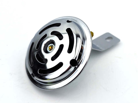 Horn, signal horn with holder 6 volt chrome DIVERSE / IMPORT MOTOVEIKALS 21