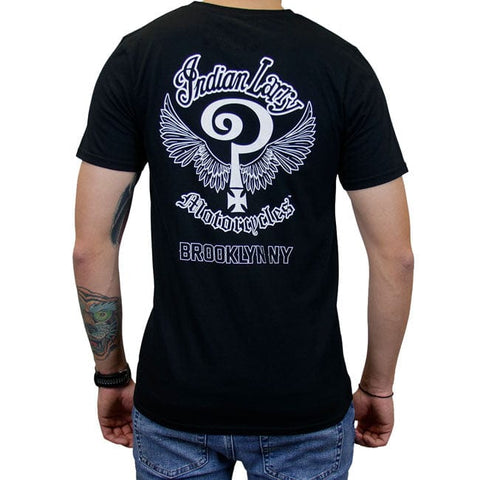 Indian Larry John''s t-shirt black INDIAN LARRY MOTORCYCLES MOTOVEIKALS 21