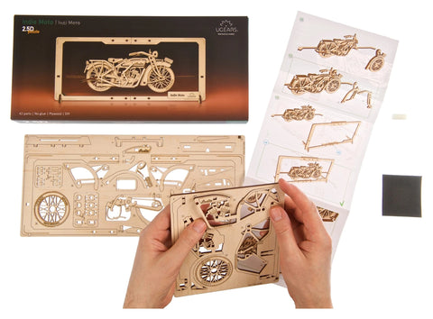 Indie moto 2,5D puzzle 30 x 13 x 5,8 cm UGEARS MOTOVEIKALS 21