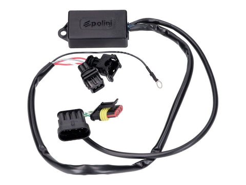 injection module Polini ECU for Vespa GTS 300, Aprilia Scarabeo 300, Derbi Rambla, Gilera Nexus 300, Piaggio Beverly 300, Peugeot Geopolis 300 Euro3, Euro4 POLINI MOTOVEIKALS 21