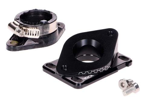 Intake manifold VOCA aluminum CNC PWK 21-28mm black for Minarelli AM6, Derbi VOCA RACING MOTOVEIKALS 21