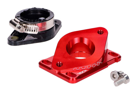 Intake manifold VOCA aluminum CNC PWK 21-28mm red for Minarelli AM6, Derbi VOCA RACING MOTOVEIKALS 21