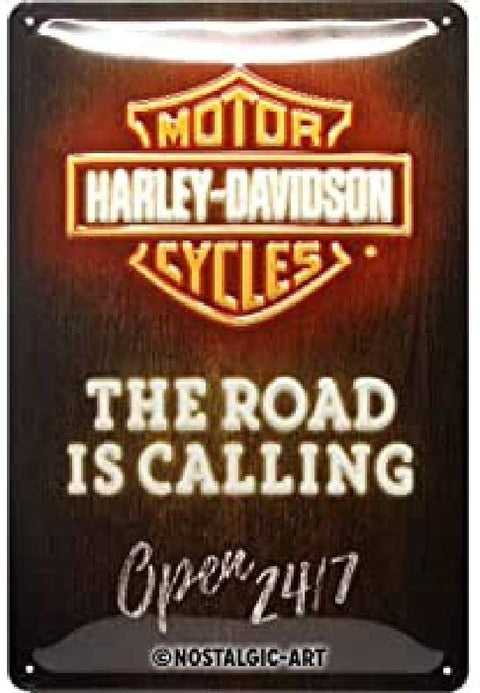 Izkārte Harley Davidson Road is Calling 20 x 30 cm NOSTALGIC ART MOTOVEIKALS 21