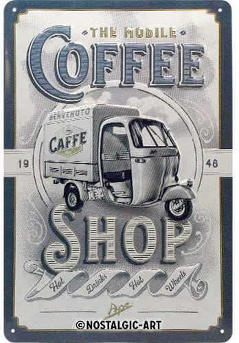 Izkārtne COFFE SHOP 20 x 30 cm NOSTALGIC ART MOTOVEIKALS 21