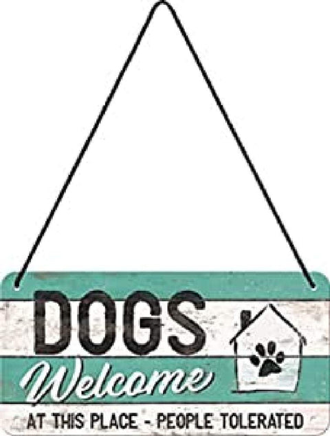 Izkārtne DOGS Welcome 20 x 10 cm NOSTALGIC ART MOTOVEIKALS 21