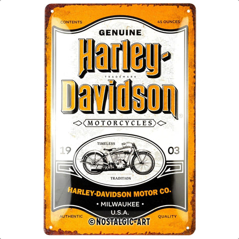 Izkārtne Harley Davidson Genuine Motorcycles Milwaukee 20x30cm NOSTALGIC ART MOTOVEIKALS 21