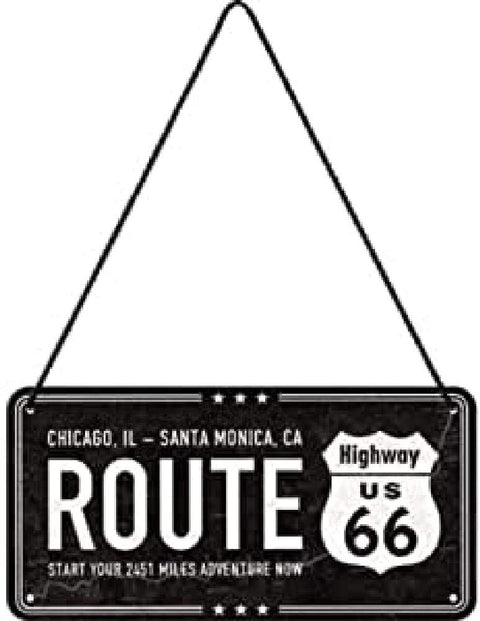 Izkārtne ROUTE 66 20 x 10 cm NOSTALGIC ART MOTOVEIKALS 21